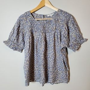 NWT Madewell Shirred Puff-Sleeve Top in Daisy Blooms size Medium